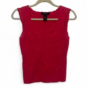 Y2K Express Pink Crochet Panels Tank Top